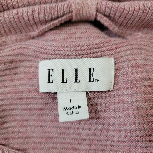 ELLE Womens Pink Blush Sweater Dress Sz L High-Low Crewneck Soft Cozy Minimalist - Picture 9 of 12